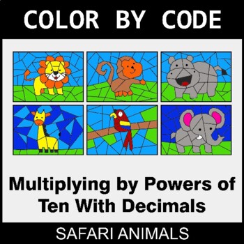 Multiplying by Powers of Ten With Decimals - Coloring Worksheets | Color by Code