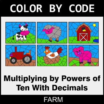 Multiplying by Powers of Ten With Decimals - Coloring Worksheets | Color by Code