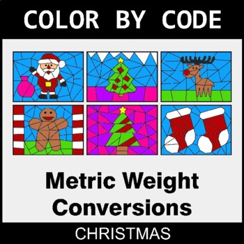 Christmas: Metric Weight Conversions - Coloring Worksheets | Color by Code