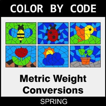 Spring: Metric Weight Conversions - Coloring Worksheets | Color by Code