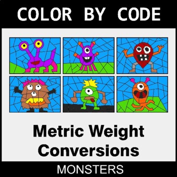 Metric Weight Conversions - Coloring Worksheets | Color by Code