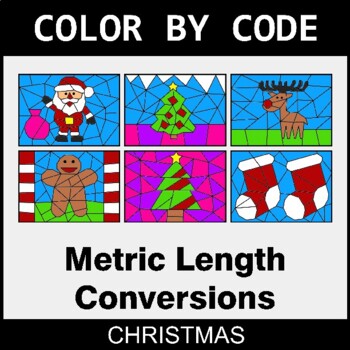 Christmas: Metric Length Conversions - Coloring Worksheets | Color by Code