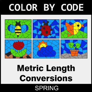 Spring: Metric Length Conversions - Coloring Worksheets | Color by Code