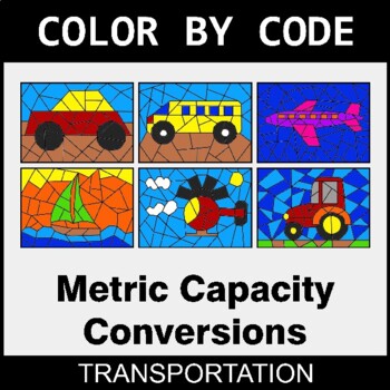 Metric Capacity Conversions - Coloring Worksheets | Color by Code