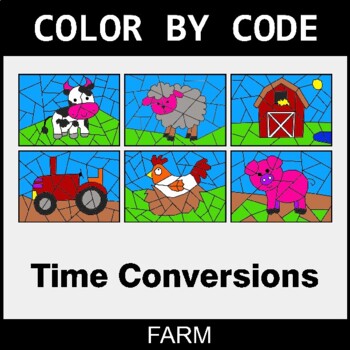 Time Conversions - Coloring Worksheets | Color by Code