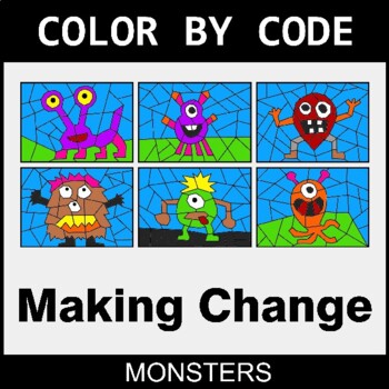 Making Change - Coloring Worksheets | Color by Code