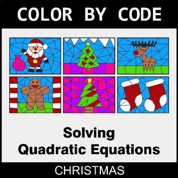 Christmas: Solving Quadratic Equations - Coloring Worksheets | Color by Code