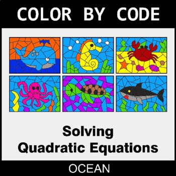 Solving Quadratic Equations - Coloring Worksheets | Color by Code
