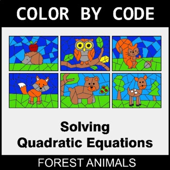 Solving Quadratic Equations - Coloring Worksheets | Color by Code
