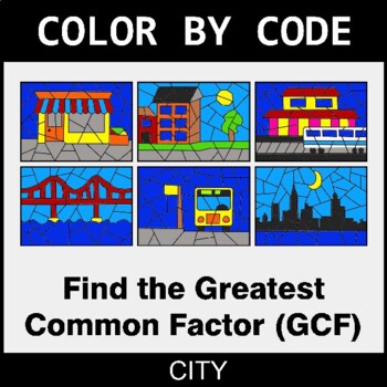 Greatest Common Factor (GCF) - Coloring Worksheets | Color by Code