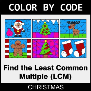 Christmas: Least Common Multiple (LCM) - Coloring Worksheets | Color by Code