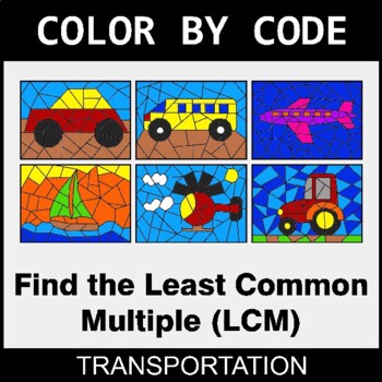 Least Common Multiple (LCM) - Coloring Worksheets | Color by Code