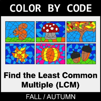 Fall: Least Common Multiple (LCM) - Coloring Worksheets | Color by Code