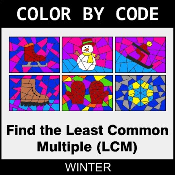 Winter: Least Common Multiple (LCM) - Coloring Worksheets | Color by Code