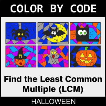 Halloween: Least Common Multiple (LCM) - Coloring Worksheets | Color by Code