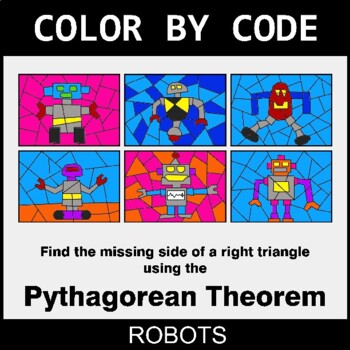 Pythagorean Theorem - Coloring Worksheets | Color by Code