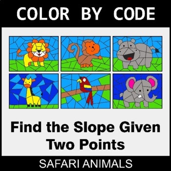 Find the Slope Given Two Points - Coloring Worksheets | Color by Code