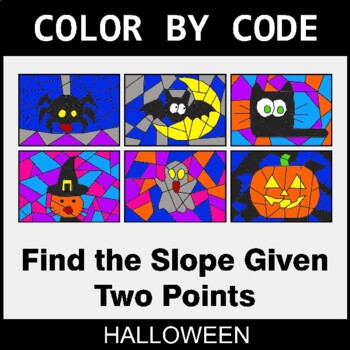 Halloween: Find the Slope Given Two Points - Coloring Worksheets | Color by Code