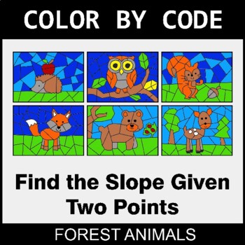 Find the Slope Given Two Points - Coloring Worksheets | Color by Code