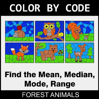 Mean, Median, Mode, Range - Coloring Worksheets | Color by Code
