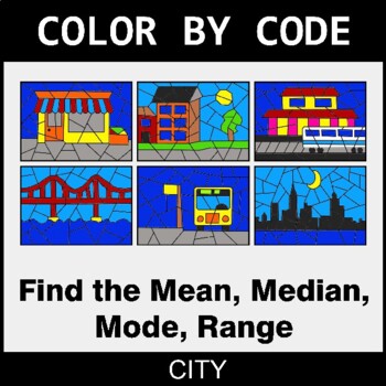 Mean, Median, Mode, Range - Coloring Worksheets | Color by Code