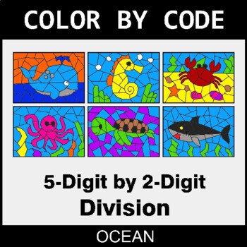 5-Digit by 2-Digit Division - Coloring Worksheets | Color by Code