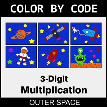 3-Digit Multiplication - Coloring Worksheets | Color by Code