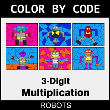 3-Digit Multiplication - Coloring Worksheets | Color by Code