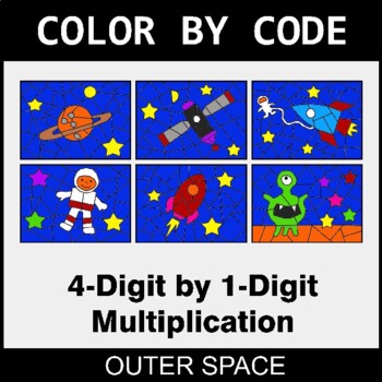Multiplication: 4-Digit by 1-Digit - Coloring Worksheets | Color by Code