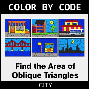 Area of Oblique Triangles - Coloring Worksheets | Color by Code