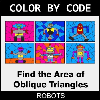 Area of Oblique Triangles - Coloring Worksheets | Color by Code