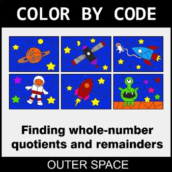 Find Whole-Number Quotients and Remainders - Coloring Worksheets | Color by Code