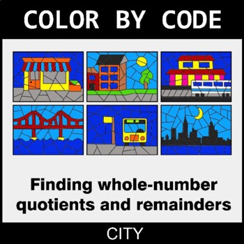 Find Whole-Number Quotients and Remainders - Coloring Worksheets | Color by Code