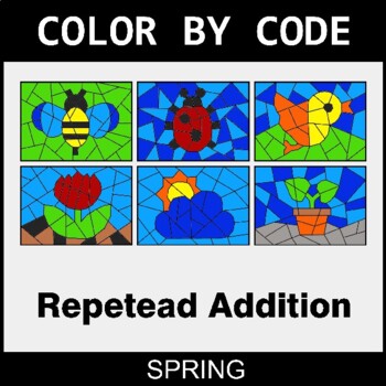 Spring: Repeated Addition - Coloring Worksheets | Color by Code