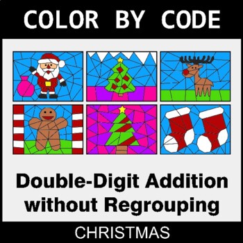 Christmas: Double-Digit Addition without Regrouping - Coloring Worksheets
