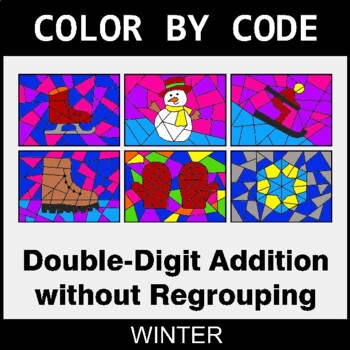 Winter: Double-Digit Addition without Regrouping - Coloring Worksheets