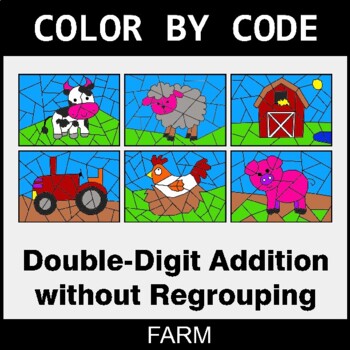 Double-Digit Addition without Regrouping - Coloring Worksheets | Color by Code
