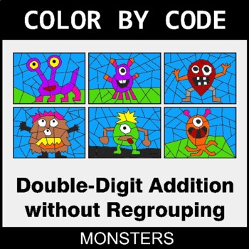 Double-Digit Addition without Regrouping - Coloring Worksheets | Color by Code