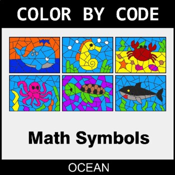 Math Symbols - Coloring Worksheets | Color by Code