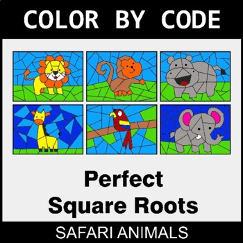 Perfect Square Roots - Coloring Worksheets | Color by Code