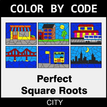 Perfect Square Roots - Coloring Worksheets | Color by Code