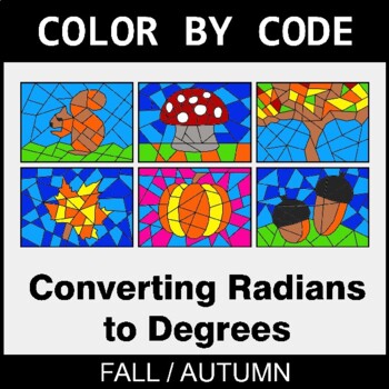 Fall: Converting Radians to Degrees - Coloring Worksheets | Color by Code