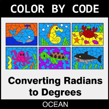 Converting Radians to Degrees - Coloring Worksheets | Color by Code