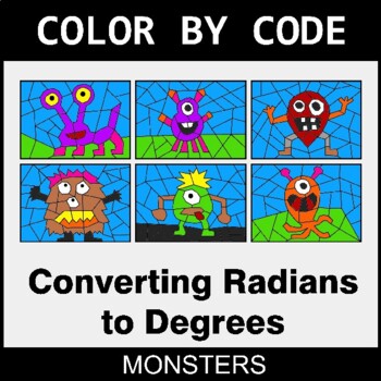 Converting Radians to Degrees - Coloring Worksheets | Color by Code