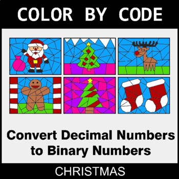 Christmas: Binary Numbers - Coloring Worksheets | Color by Code