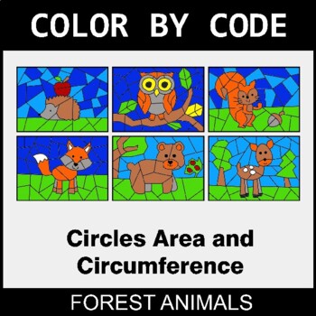 Circles Area & Circumference - Coloring Worksheets | Color by Code