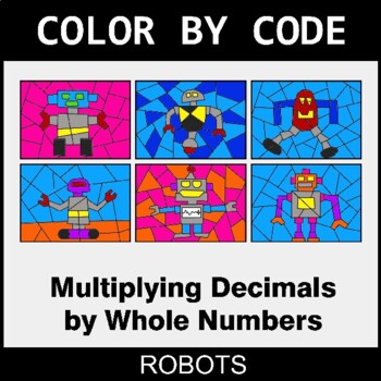 Multiplying Decimals by Whole Numbers - Coloring Worksheets | Color by Code