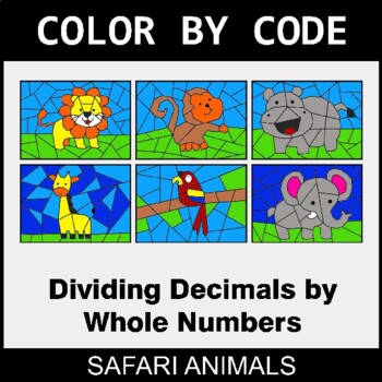 Dividing Decimals by Whole Numbers - Coloring Worksheets | Color by Code