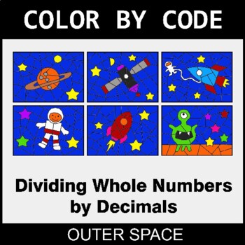Dividing Whole Numbers by Decimals - Coloring Worksheets | Color by Code