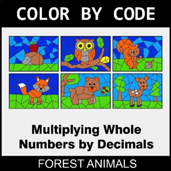 Multiplying Whole Numbers by Decimals - Coloring Worksheets | Color by Code
